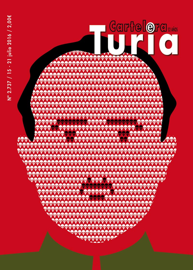 Portrait of Franco made with skulls