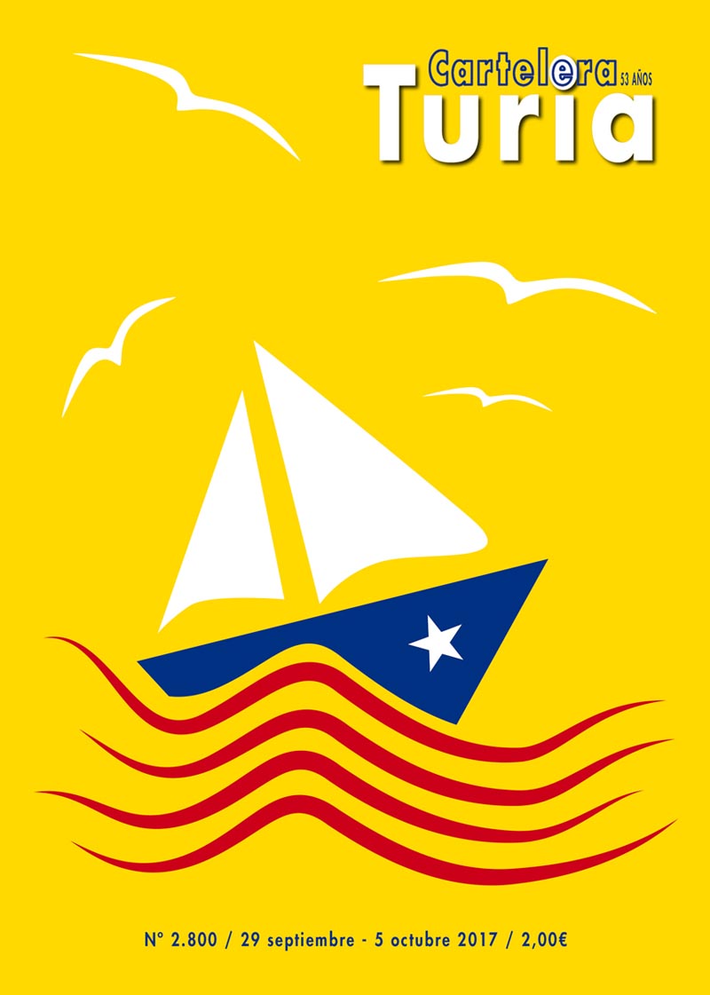 A ship made with the elements of the independence flag