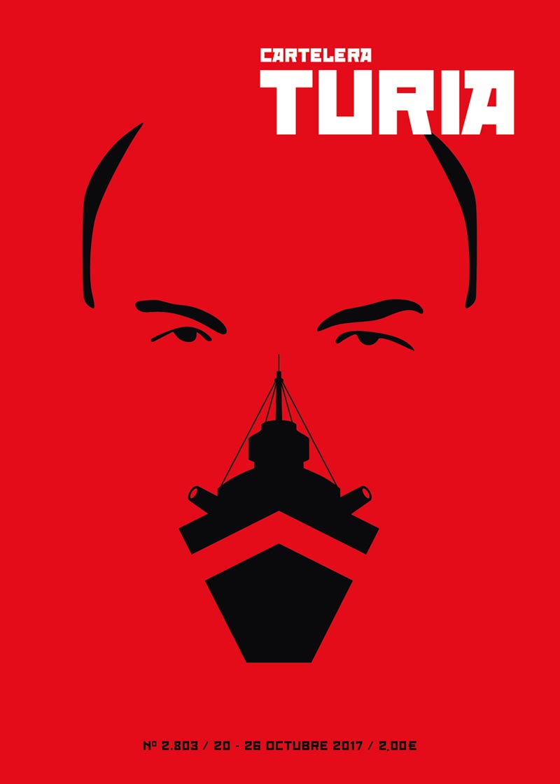 Lenin portrait. The knob is the battleship Potemkin
