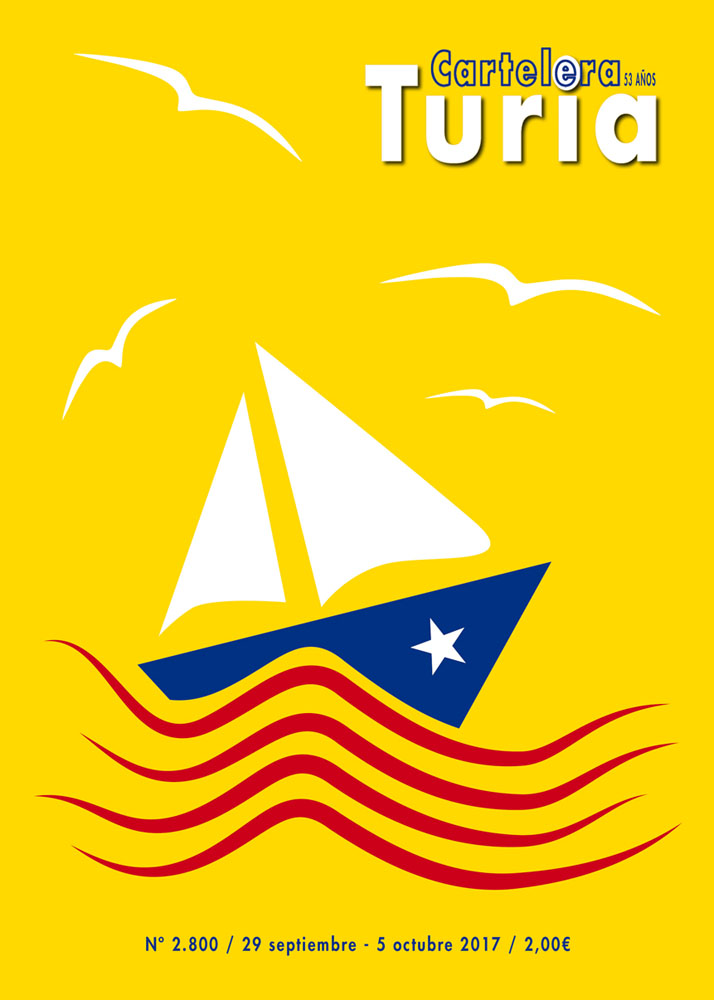 A ship made with the elements of the independence flag